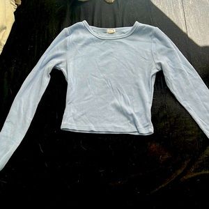 Cropped Light Blue Long Sleeve // by Garage // XS
